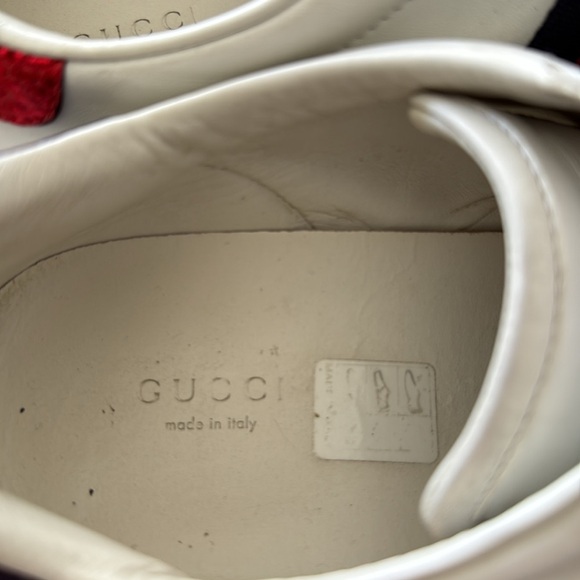 White Sneakers with Red and Black Patches - Picture 6 of 12